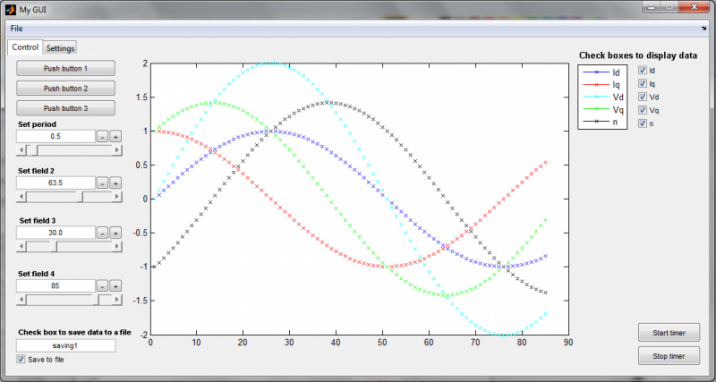 Graphical user interface for Matlab FPGA motor controller (A.Minano )